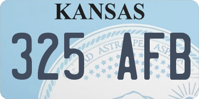 KS license plate 325AFB