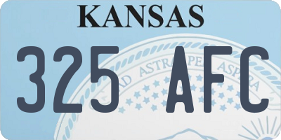 KS license plate 325AFC