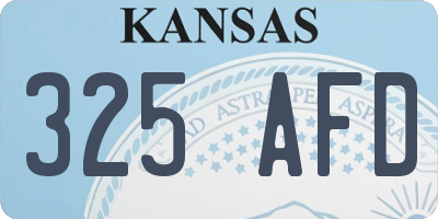 KS license plate 325AFD