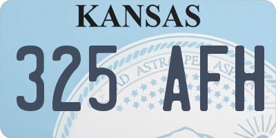 KS license plate 325AFH