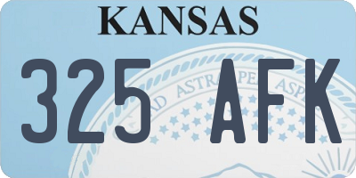 KS license plate 325AFK