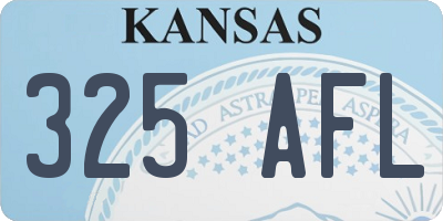 KS license plate 325AFL
