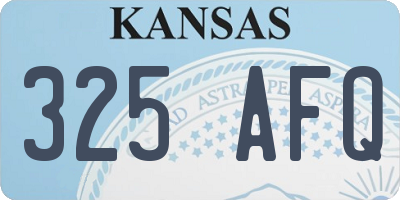 KS license plate 325AFQ