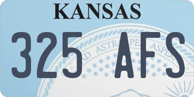 KS license plate 325AFS