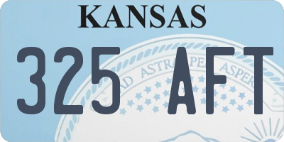 KS license plate 325AFT