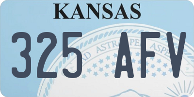KS license plate 325AFV