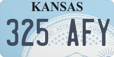 KS license plate 325AFY