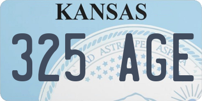 KS license plate 325AGE