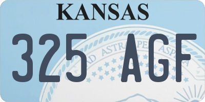 KS license plate 325AGF