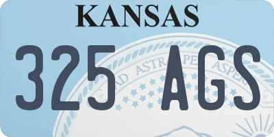 KS license plate 325AGS