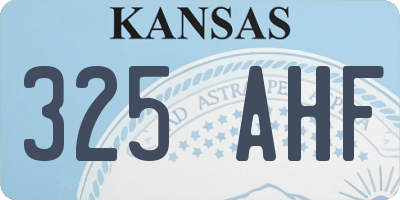 KS license plate 325AHF