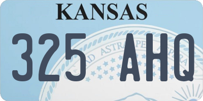 KS license plate 325AHQ