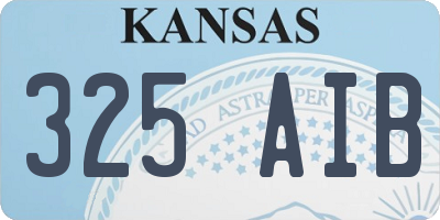 KS license plate 325AIB