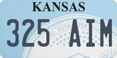 KS license plate 325AIM