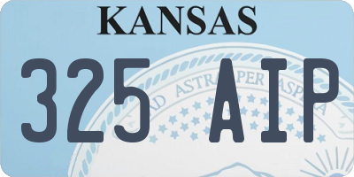 KS license plate 325AIP