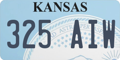 KS license plate 325AIW