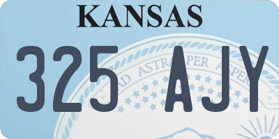 KS license plate 325AJY