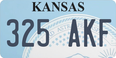 KS license plate 325AKF