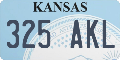 KS license plate 325AKL
