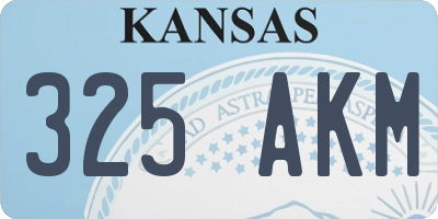 KS license plate 325AKM