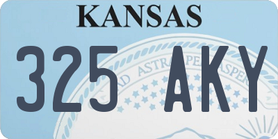 KS license plate 325AKY