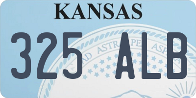 KS license plate 325ALB