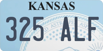 KS license plate 325ALF