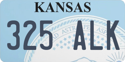 KS license plate 325ALK