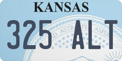 KS license plate 325ALT
