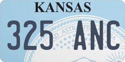 KS license plate 325ANC