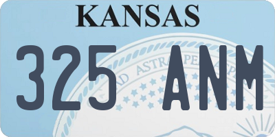 KS license plate 325ANM