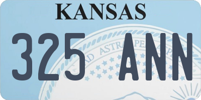 KS license plate 325ANN