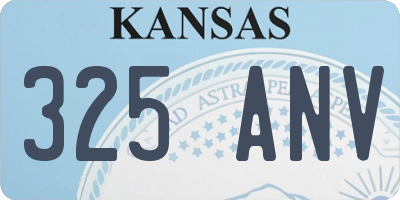 KS license plate 325ANV
