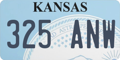 KS license plate 325ANW
