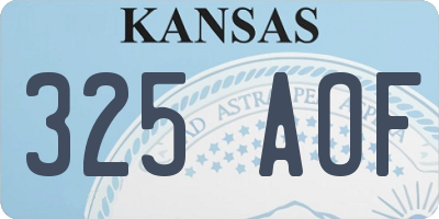KS license plate 325AOF