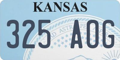 KS license plate 325AOG