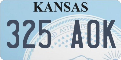 KS license plate 325AOK