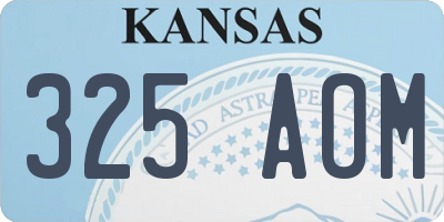 KS license plate 325AOM