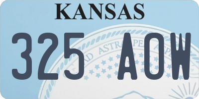KS license plate 325AOW