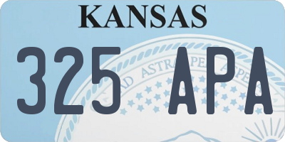 KS license plate 325APA