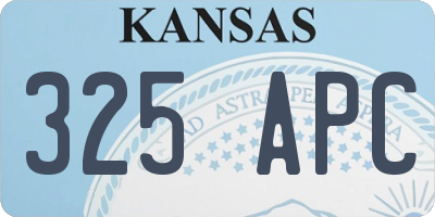KS license plate 325APC