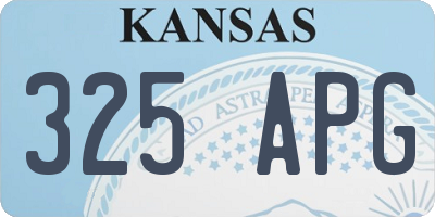 KS license plate 325APG