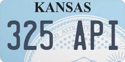 KS license plate 325API