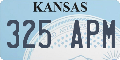 KS license plate 325APM
