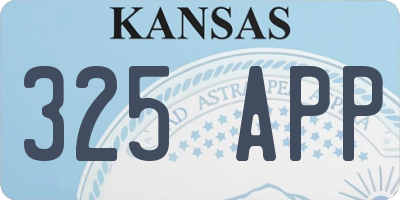 KS license plate 325APP
