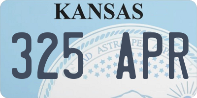 KS license plate 325APR