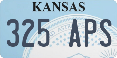 KS license plate 325APS