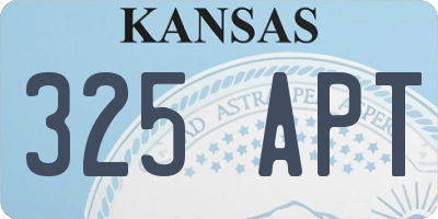 KS license plate 325APT