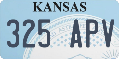 KS license plate 325APV