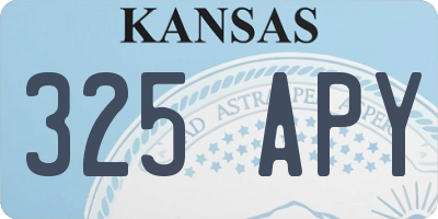 KS license plate 325APY